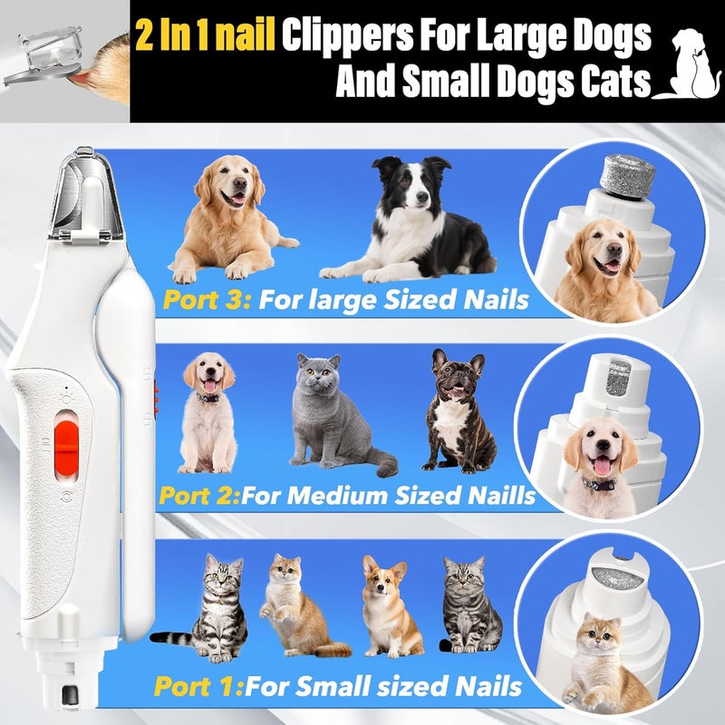 CATPICK 2-in-1 Cat Nail Clippers & Dog Nail Clippers Trimmers for Large Medium Small Dogs Cats Claw Trimmer Quick Sensor and Safety Guard USB Rechargeable with 2 LED Lights Dogs Nail Trimmer - Image 2